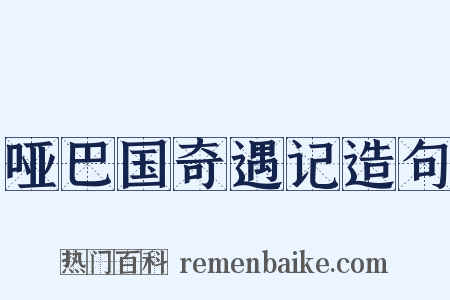 哑巴国奇遇记造句是什么意思的图片